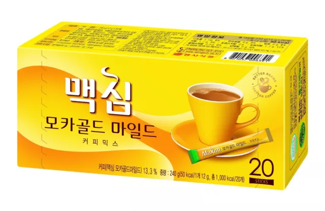 Korean Instant Mix Coffee Maxim Mocha Gold Mild 12g 20 Sticks MADE IN KOREA