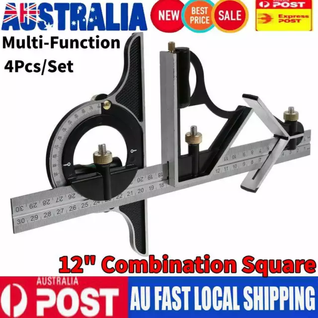 Multifunctional 12' Combination Tri Square Set Angle Finder & Protractor Level