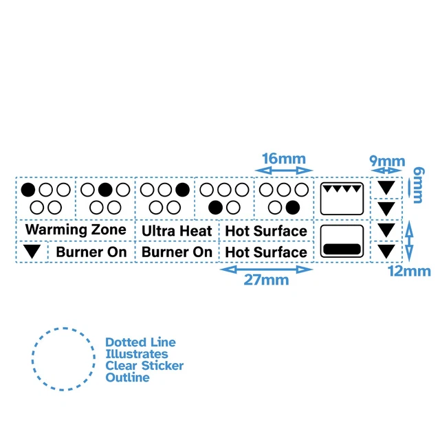 Combo 36pc Symbols & 50-250 Degree Oven Dial Switch Stove Cooktop Sticker Label - Foto 7