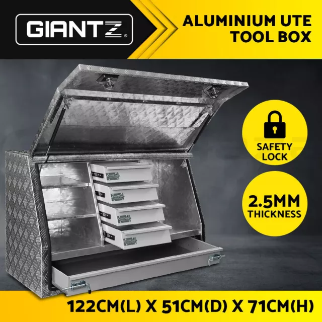 Giantz Aluminium Toolbox Ute Tool Box Drawers Storage Truck Canopy Trailer Locks