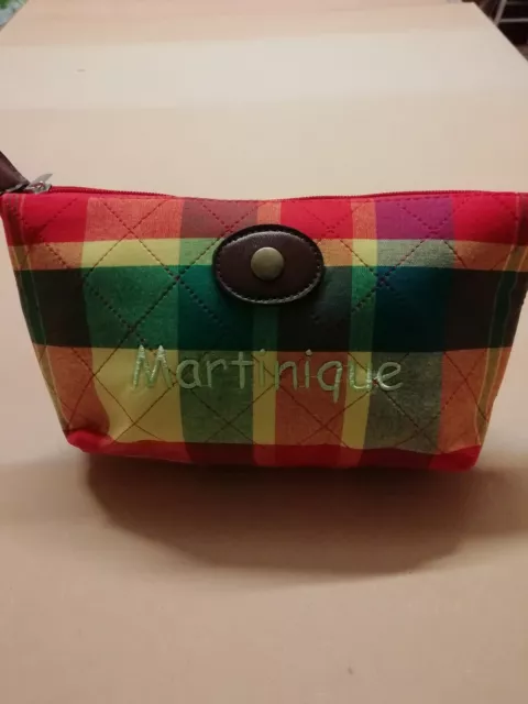 pochette ziper Martinique en coton brodé