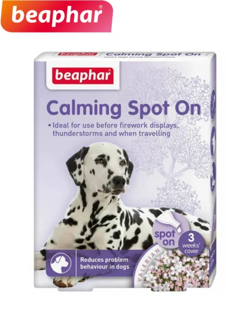 Beaphar Calming Spot On For Dogs 3 Weeks Cover Stress Reduction Fireworks Travel
