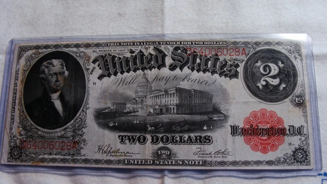 1917 $2 Thomas Jefferson Note VF