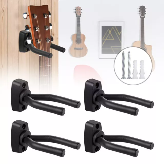 Adjustable 4 X Guitar Hanger Wall Mount Display Bracket Hook Holder Bass Stands