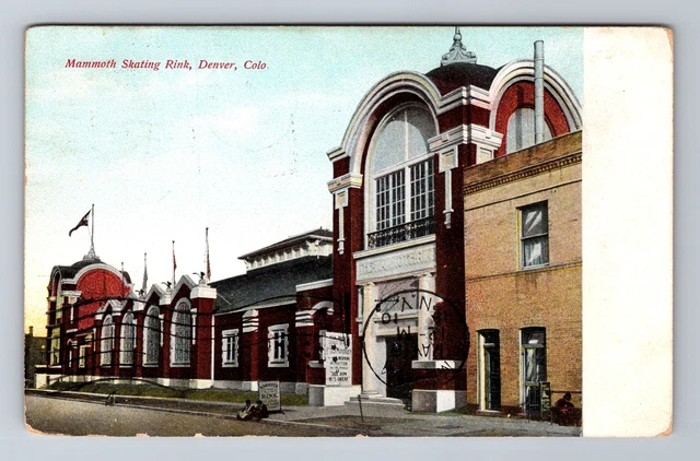 Denver CO-Colorado, Mammoth Skating Rink, c1910 Antique Vintage Postcard