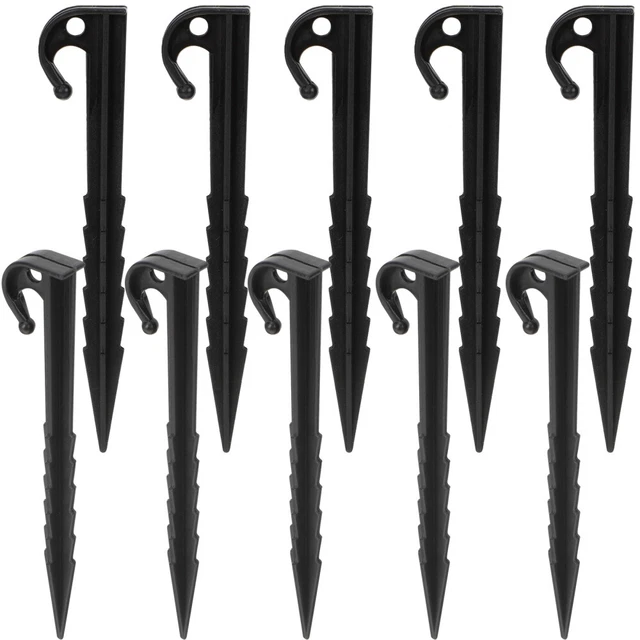 PacuM - Lot De 10 Piquets De Tente En Alliage D'aluminium 18 Cm, 17 G Chacun, Avec Cordon Réfléchissant - Pour Sol Dur, Sable, Neige, Roche
