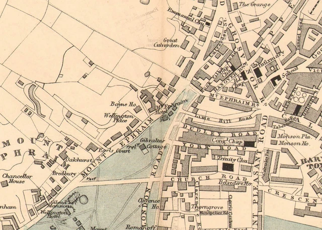 1881 Mano Colorato Mappa ~ Plan Di Plymouth Devonport Dock Streets Edifici Ecc.