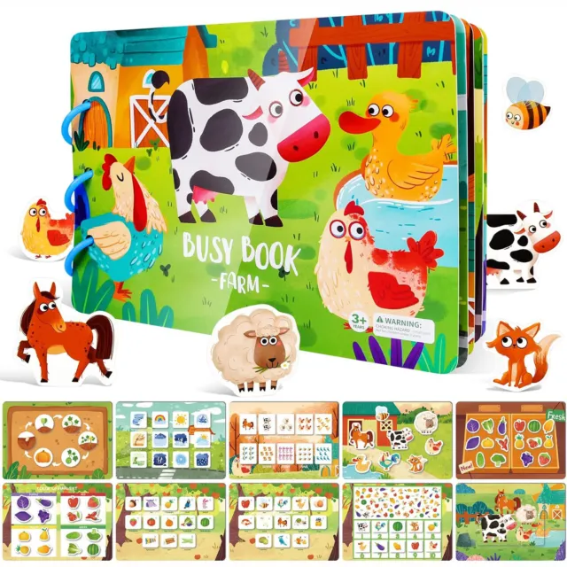 Busy Book Montessori Preschool Toys Activity Learning Kids Sensory Educational