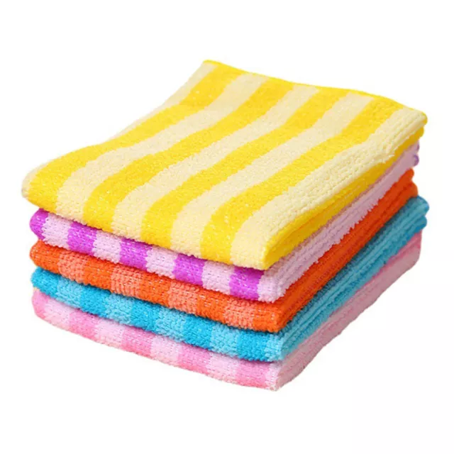Water Absorption Micro Fiber Cleaning Cloth Home Kitchen Reusable Dish Rag