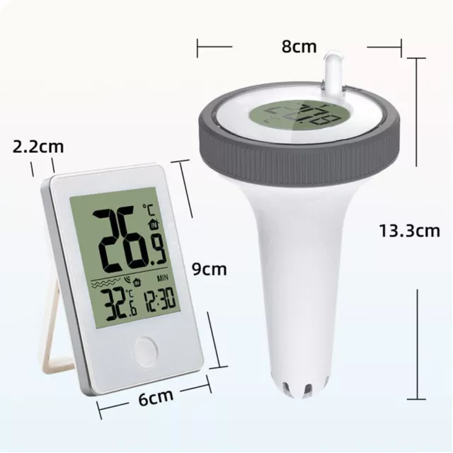 White Digital Pool Thermometer with Indoor Monitor For Swimming Pools Spas Tubs