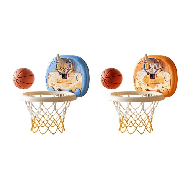 Auney Mini Panier De Basket Intérieur - 3 Modes Avec Compteur LED Et Sons - Anneau à Ressort 60° - Pour Porte - Dès 3 Ans