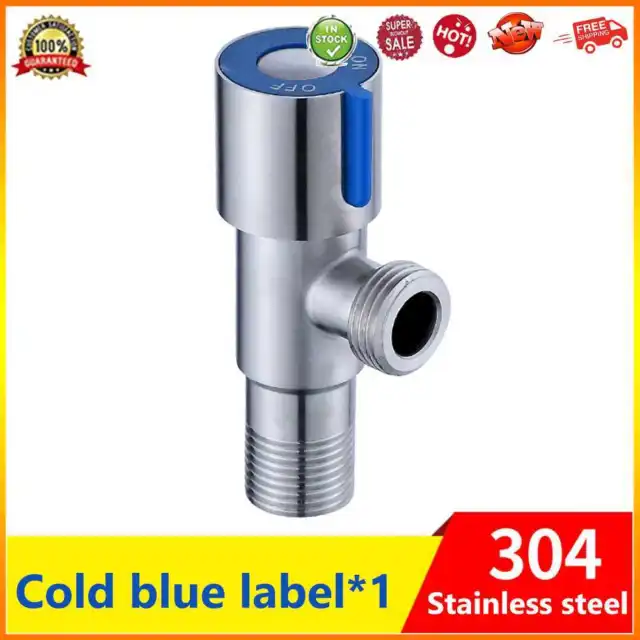 Stainless Steel 1/2 inch DN15 Replace Hot Cold Water Stop Triangle Valve (Blue)