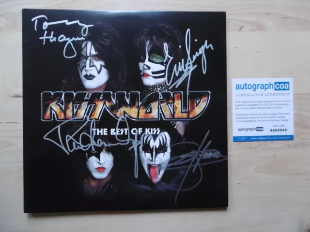 Kiss Band Original Autogramme signed LP-Cover "Kissworld - the Best" Vinyl ACOA