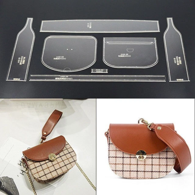 CHEST MESSENGER BAG Acrylic Stencil Template Handmade Leather Crafts