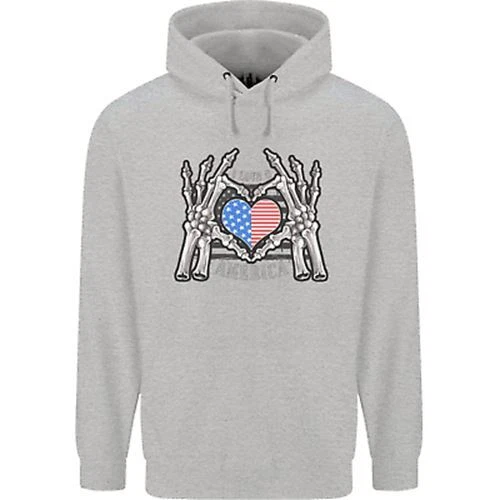 I Love You America 4th Di Luglio Bandiera USA Uomo 80% Cotone Felpa