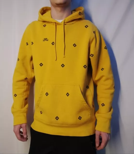 Sweat-shirt Nike SB Oversize Jaune Et Noir À Carreaux Édition Limitée À Capuche