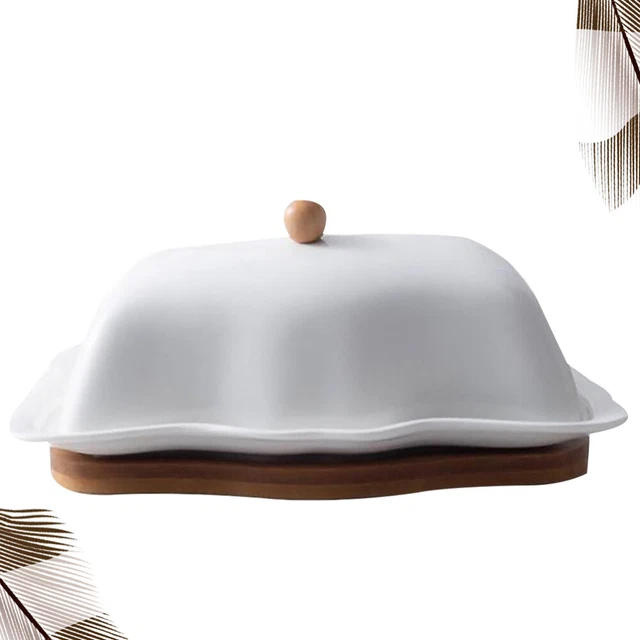 Mantequilla de cerámica porcelana bandeja de mantequilla con tapa mantequilla Butter Keeper