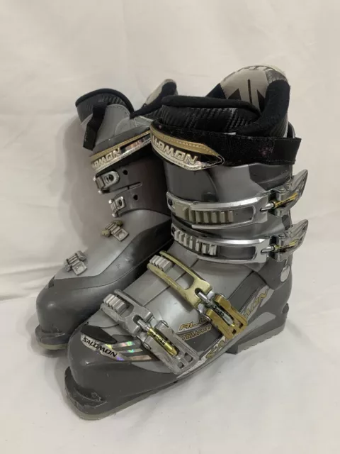 Salomon Alu Mission Ski Boots Grey & Silver Size 298mm 25/25.5 (UK6/6.5)