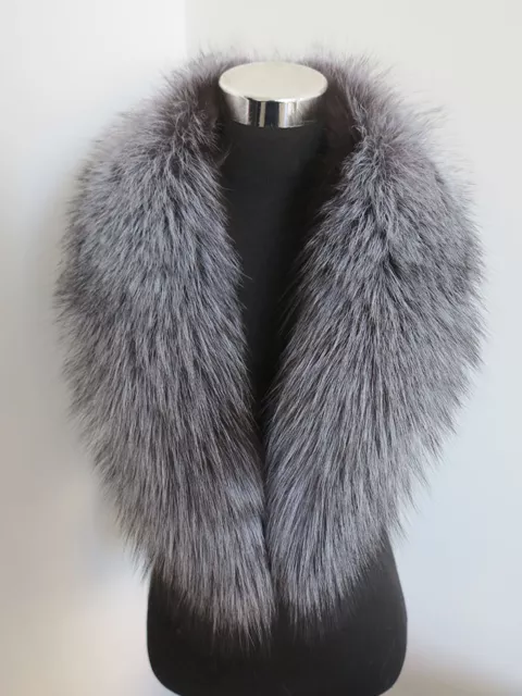 100% Real fox fur collar/ neck wrap/scarf /unisex jacket collar gray collar