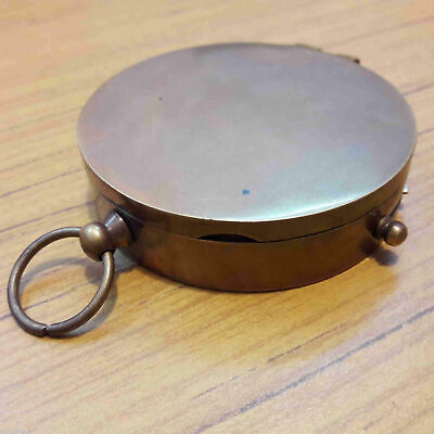 Antique Brass Vintage Pocket Lid Compass Floating Lock Marine Gift