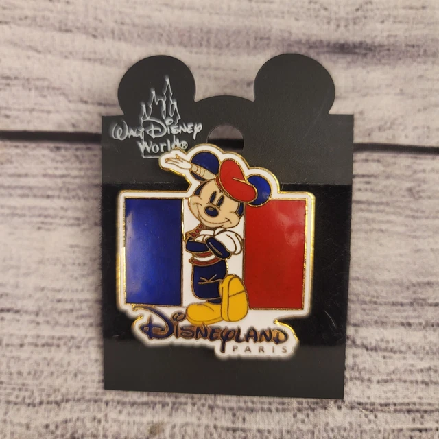 Disney Pin Disneyland Paris Flag Mickey Mouse Collector Pin