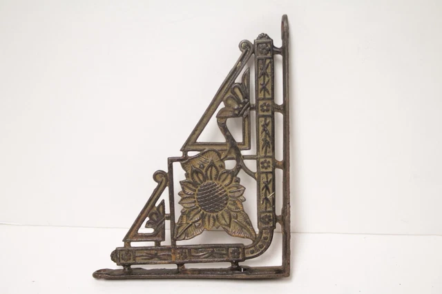 Antique Victorian Aesthetic Movement Cast Iron Wall Shelf Bracket #6 2