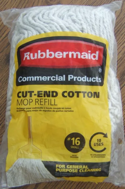 Rubbermaid Cut End Cotton Commercial Mop Refill #16 NEW