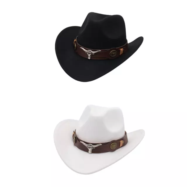 Chapeau de cowboy occidental à large bord pour femmes et hommes
