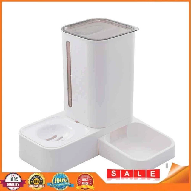 Pet Dog Cat Automatic Feeder Bowl Plastic Water Dispenser Food Feeding Device
