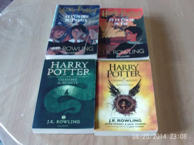 Lot 4 Livres Harry Potter - Jk Rowling - Gallimard - Tbe
