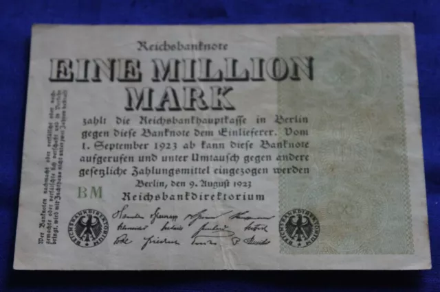 N°1 Banconota 1 milione di  marchi Germania 1923