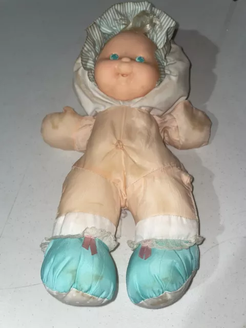 FISHER PRICE Puffalump Kids Teal Green Doll Stuffed 1991 Vintage no outfit
