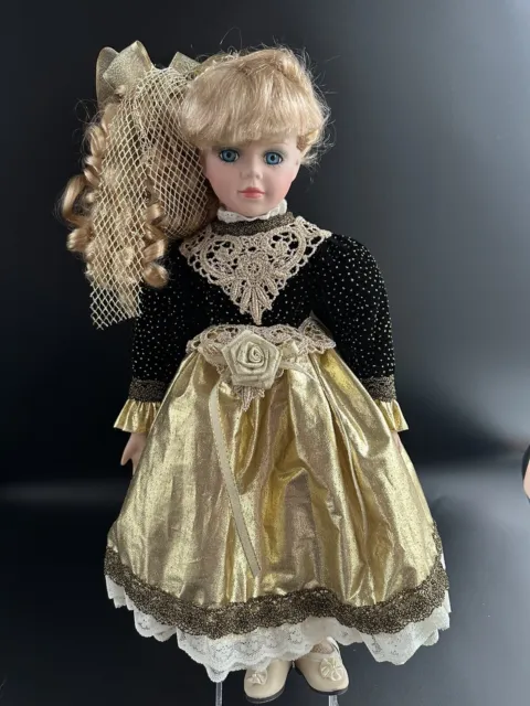 Ashley Belle 16” Victorian Porcelain Doll with Golden Hair