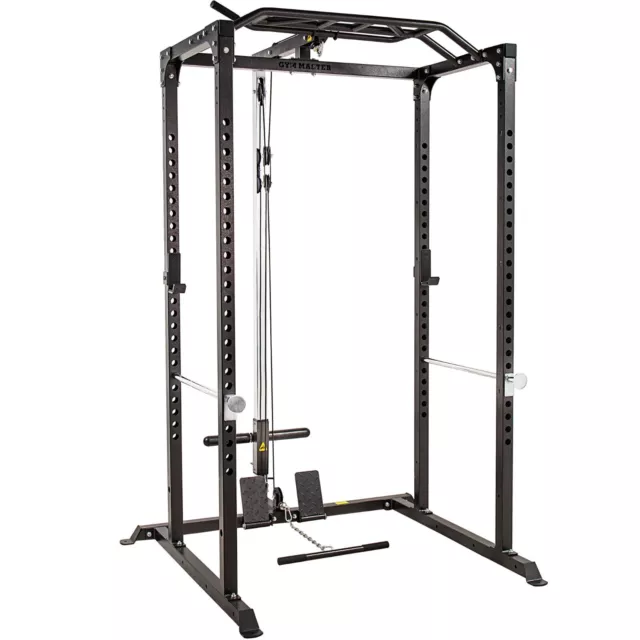 Power Rack Squat Cage with Cable Pulley System Home Gym Weight Lifting Training