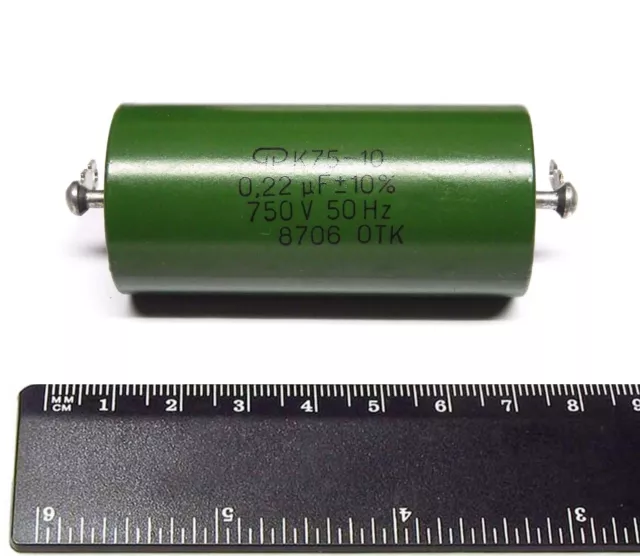 4 pcs 0.22uF 0,22uF .22uF 750V 10% K75-10 Hybrid PIO capacitors USSR NOS