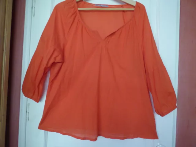 Tunique chemise caftan M orange Somewhere, maternité, ample plage Taille M