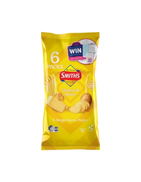 Smith's Cheese & Onion Crinkle Cut 6 Pack 114g x 1