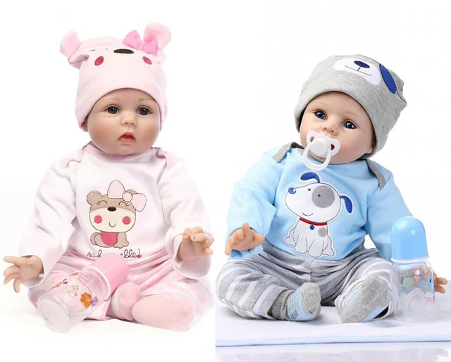 22" Reborn Dolls Handmade Lifelike Soft Vinyl Silicone Newborn Baby Xmas Gifts