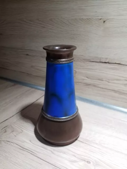 Beautiful brown and blue Art Nouveau Bretby pottery vase