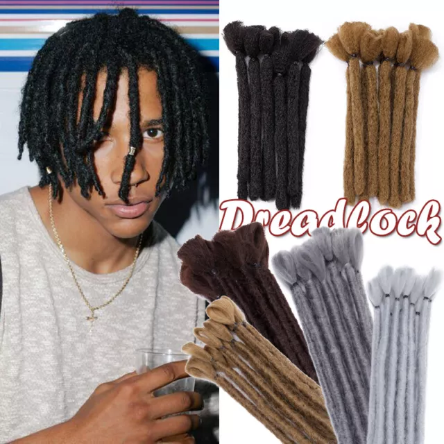 6" 12" Men's Dreadlocks Crochet Braided Dreads Synthetic Hair Extensions Rough