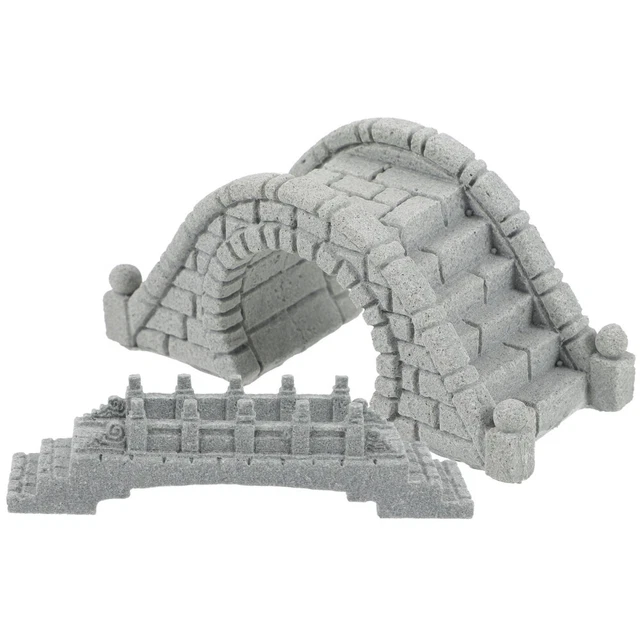 2Pcs Miniature Stone Bridge Fish Tank Bridge Figurine Bonsai Landscape