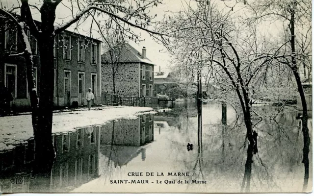 CPA FRANCE - 94 - Crue de la Marne - SAINT MAUR - Le quai de la marne - O17