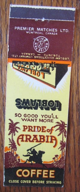 Canadian Tax Stamp Matchbook Cover: Loblaws Grocery Store Toronto 1946-49 -D30