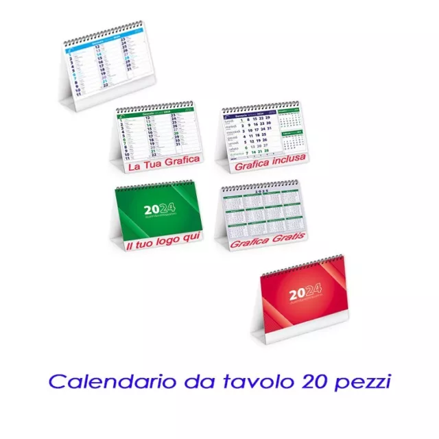 CALENDARIO DA TAVOLO 20 pezzi personalizzabile con logo grafica e stampa  inclusi EUR 29,70 - PicClick IT