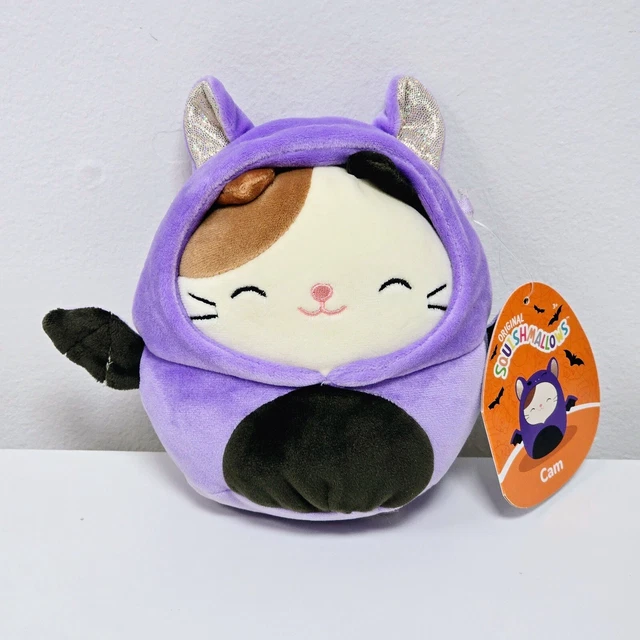 SQUISHMALLOWS CAM CALICO Cat Dressed as Purple Bat 5" BNWT Cameron