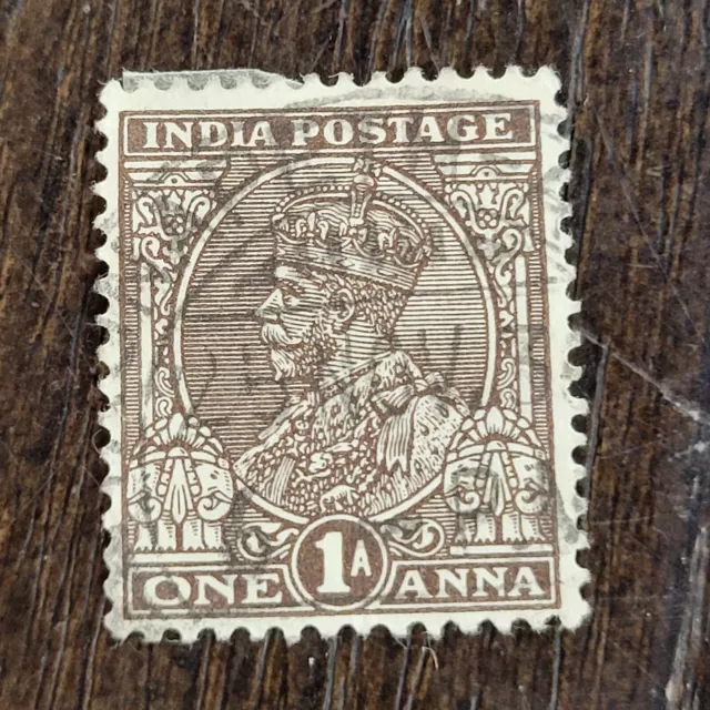1934 King George V Postage Stamp From India 1 Indian Anna Canceled PH