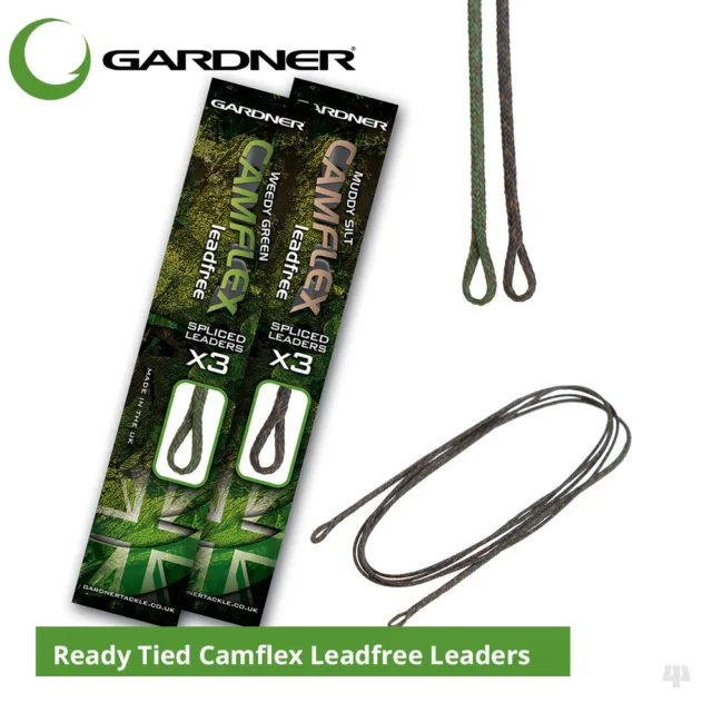 Gardner Tackle Ready Tied Camflex Leadfree Leaders - Carp Coarse Fishing Line