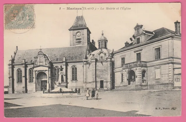 95 - MARINES - La Mairie et l'Eglise