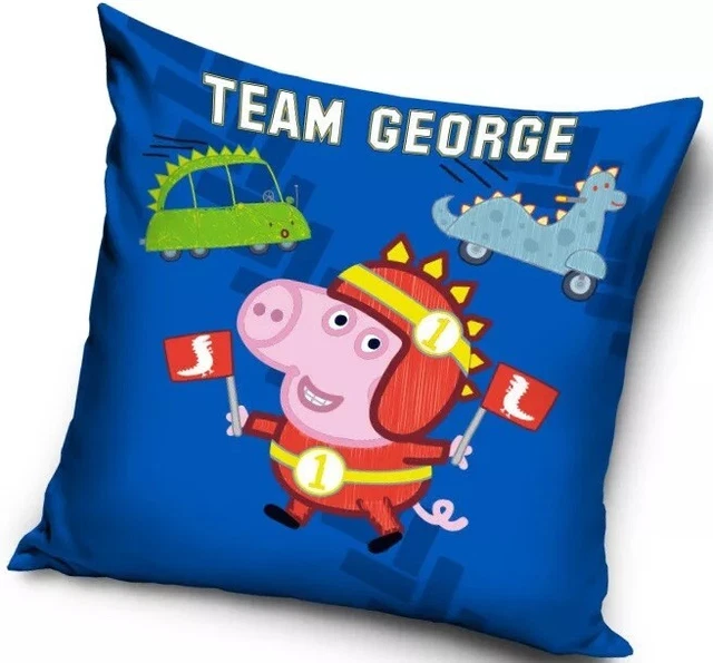 PEPPA PIG KISSENBEZUG KINDER KISSENHÜLLE PEPPA WUTZ TEAM GEORGE CA.40x40 CM NEU