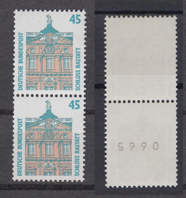 Bund 1468 RM senkrechtes Paar mit ungerader 4stelliger Nummer SWK 45 Pf **